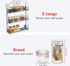 KitchenBrothers Kruidenrek - Staand En Ophangbaar - Voor 21 Potjes - 3 Laags - Metaal 12 KitchenBrothers Kruidenrek - Staand En Ophangbaar - Voor 21 Potjes - 3 Laags - Metaal -Thuisopslag 1200x1122 3