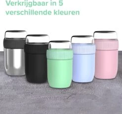Coninx Thermos Lunchbox - Muesli Beker To Go - Isoleer Lunchpot - Yoghurtbeker To Go - Mueslibeker 840ml (600ml+240ml) - RVS -Thuisopslag 1200x1123 2