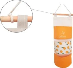 Merkloos Opbergzakken Linnen - 2 Stuks - Oranje / Wit - Muurorganizer - Wandorganizer -Hangende Opberger - Textiel - Organizer Voor Spullen - Opbergzak Hangend - Muurdecoratie -Thuisopslag 1200x1124