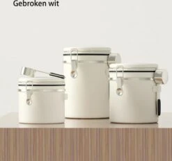 Koffiebonen Opbergbus- Koffiebonen Bewaren - Nieuw Voedsel Bewaren - Kitchen Merchandise - Vooraadbus - Bewaardozen - Kitchen Merchandise - 1.8L Vooraadpot - Voorraadpotten - Gebroken Wit Kleur - Opslagtank Voor Gedroogd Fruit- Opslag Van Koffiebonen -Thuisopslag 1200x1126 1