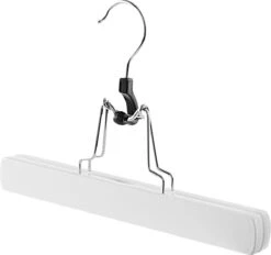 Set Van 12 Massief Houten Broek Of Rok Hangers - Met Vilten Anti-Slip Bescherming Binnenin - Broekhangers Met Roterende Metalen Haak - Wit -Thuisopslag 1200x1127 6