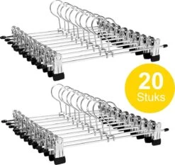 Antislip Broekhangers Met Knijpers Voor Heren Of Dames - 20 Stuks - 31cm