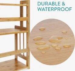 Navaris Keukenrek Met 3 Planken - Verstelbaar Kruidenrek Van Bamboe - Staand - Stevige Constructie - Natuurlijk Bamboehout - Waterafstotend 23 Navaris Keukenrek Met 3 Planken - Verstelbaar Kruidenrek Van Bamboe - Staand - Stevige Constructie - Natuurlijk Bamboehout - Waterafstotend -Thuisopslag 1200x1133 2