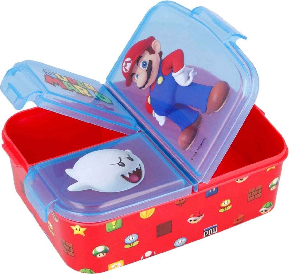 Mickey Mouse Super Mario Broodtrommel 3 Vakjes - 18x13 Cm - Brooddoos - Lunchbox 4 Mickey Mouse Super Mario Broodtrommel 3 Vakjes - 18x13 Cm - Brooddoos - Lunchbox - Afbeelding 2