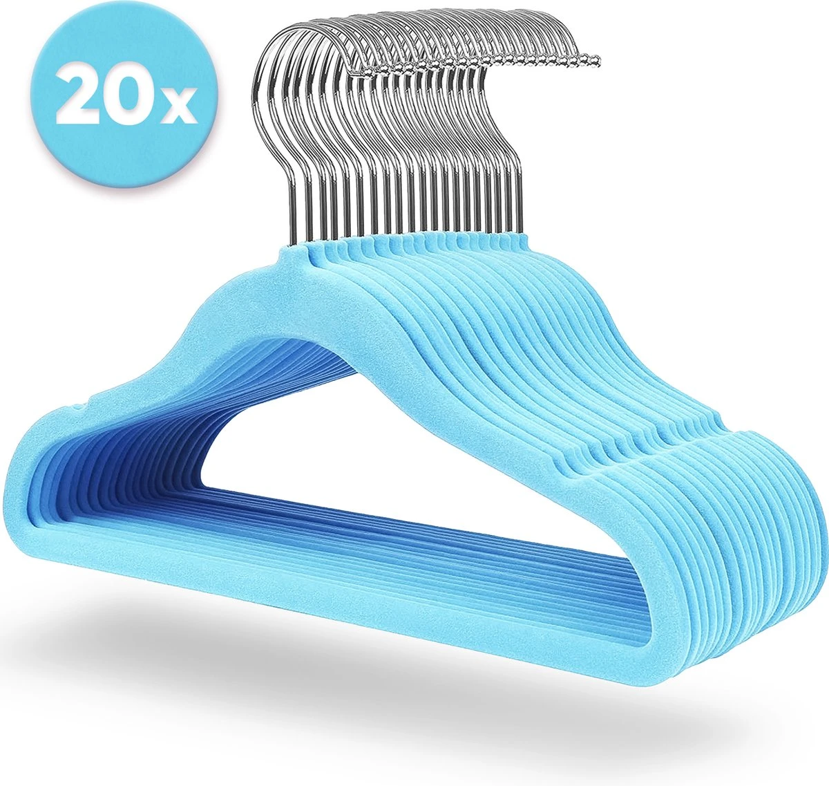 ACAZA 20 Stuks Kinder Kledinghangers Met Fluwelen Bekleding - Kapstokken Voor Peuters Of Kleuters - Blauw 3 ACAZA 20 Stuks Kinder Kledinghangers Met Fluwelen Bekleding - Kapstokken Voor Peuters Of Kleuters - Blauw