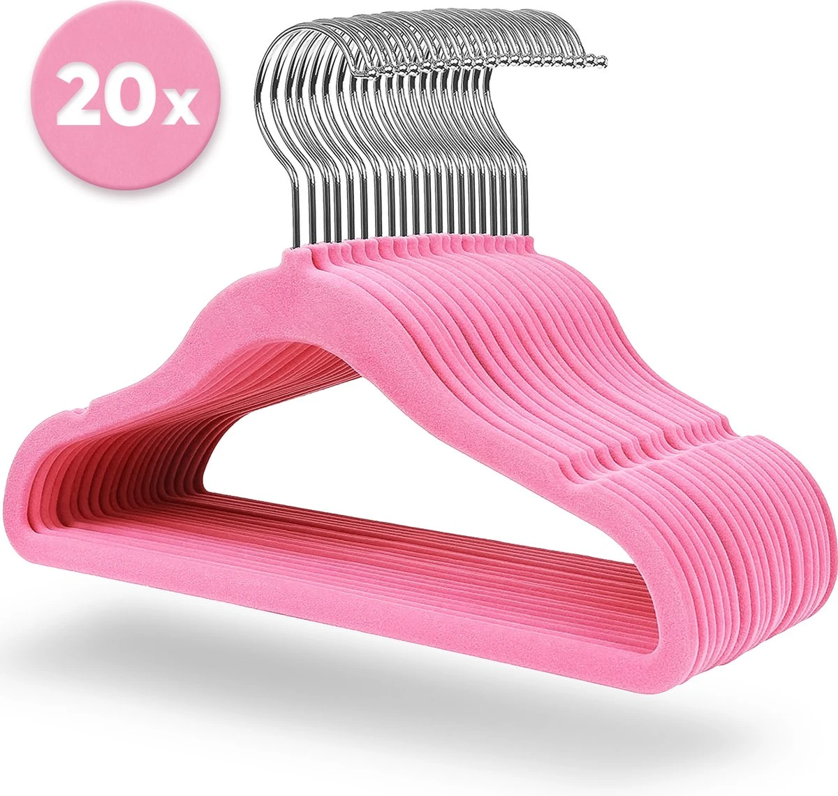 ACAZA 20 Stuks Kinder Kledinghangers Met Fluwelen Bekleding - Kledinghangers Voor Kindjes Of Babies - Roze 3 ACAZA 20 Stuks Kinder Kledinghangers Met Fluwelen Bekleding - Kledinghangers Voor Kindjes Of Babies - Roze