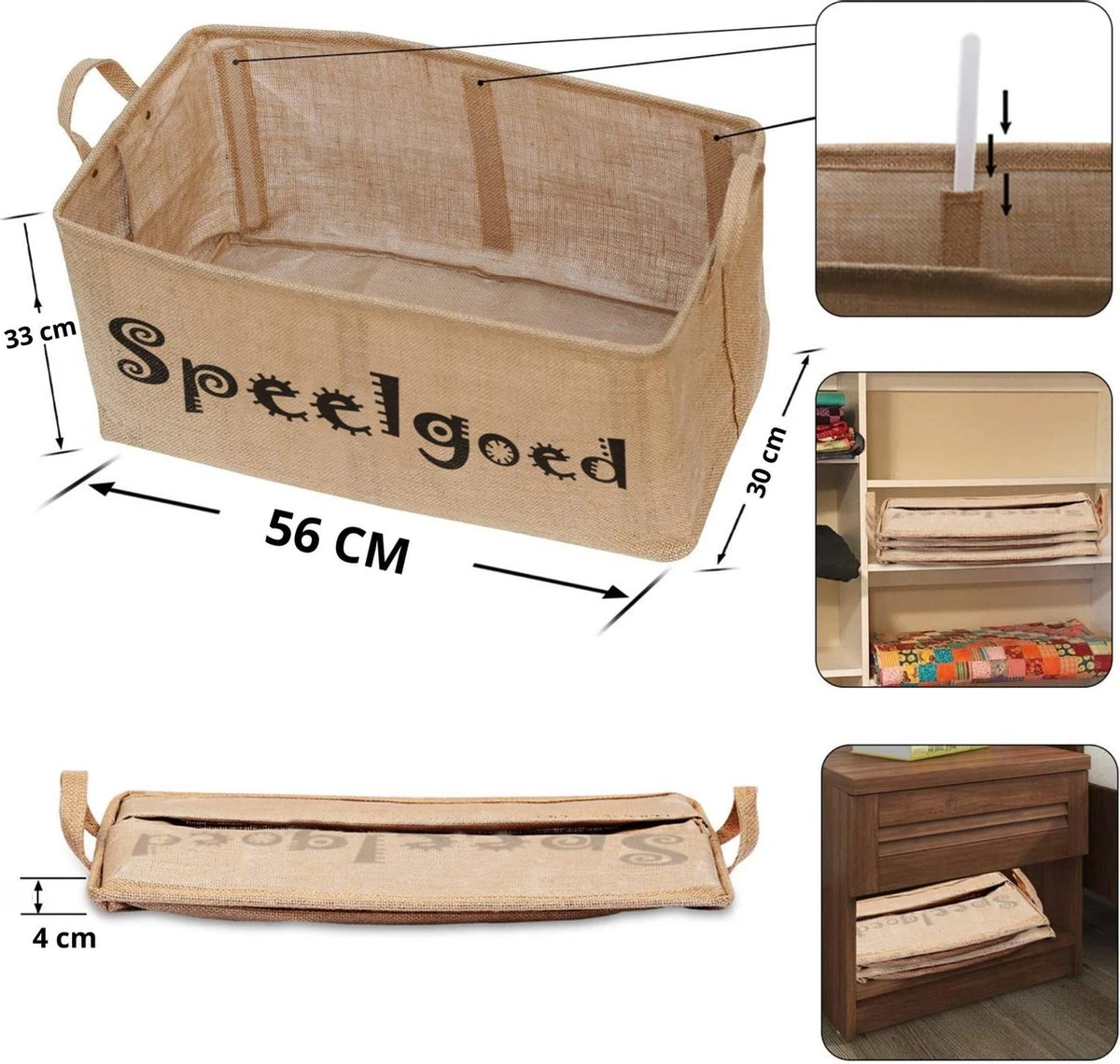 Speelgoed Opbergdoos Kinderen Speelgoedmand - Speelgoed Opbergen - Opbergmand - Speelgoed Organizer - Speelgoedkist - 56x33x30CM 7 Speelgoed Opbergdoos Kinderen Speelgoedmand - Speelgoed Opbergen - Opbergmand - Speelgoed Organizer - Speelgoedkist - 56x33x30CM - Afbeelding 5