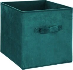 Five® Opvouwbare Zwarte Velvet Mand 31 X 31 X 31 Cm - Zwart - Opvouwbaar -Thuisopslag 1200x1143 3