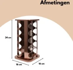 Pazzo Goods - Kruidenrek Staand - Kruidenrek Met Potjes - Rose Goud - RVS - Kruidenrek Draaibaar - 20 Kruidenpotjes - Inclusief Stickers & Stift - Kruiden Carrousel -Thuisopslag 1200x1144 3