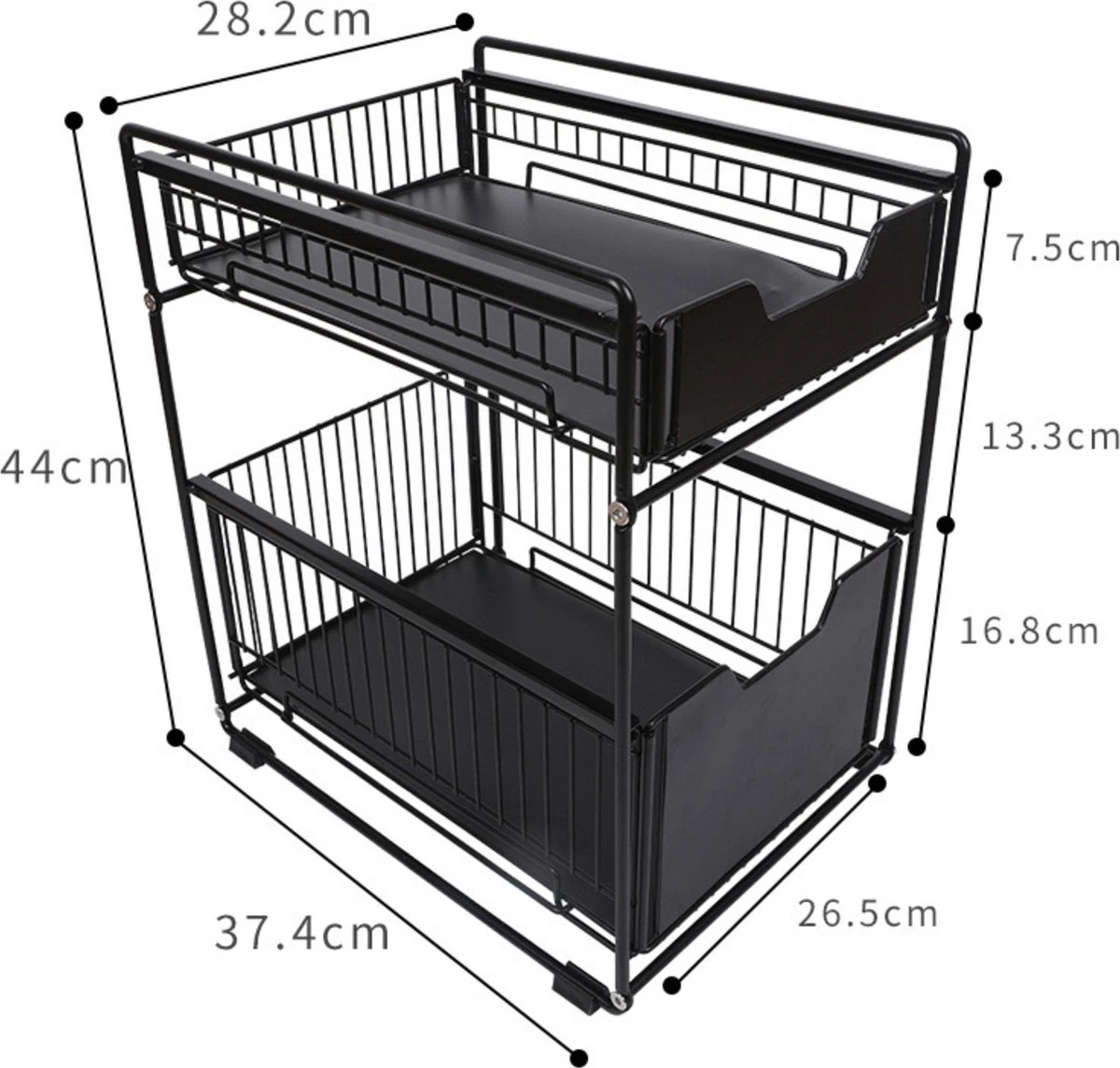 BOTC Organizer - Gootsteenkast Organizer - Opbergrek - Aanrecht Organiser – Keuken Organizers - Tweelaags – Metaal – Antislip 10 BOTC Organizer - Gootsteenkast Organizer - Opbergrek - Aanrecht Organiser – Keuken Organizers - Tweelaags – Metaal – Antislip - Afbeelding 8