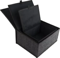Orange85 Mandenset - Opbergmand Set Van 3 - Zwart - 33.5x25x15.5 Cm - Bamboe -Thuisopslag 1200x1145 5