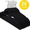 20 Anti Slip Kledinghangers - Draaibare Metalen Haak - Plooibaar - Zwart