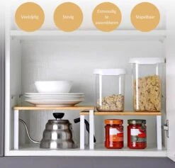 SensaHome Keuken Organizer - Bureau Organizer - Aanrecht Organizer - Keukenrek/Kruidenrek/Badkamer Organizer - Set Van 2 - Wit -Thuisopslag 1200x1150 2
