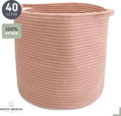 Mand Van Sophie Nordinn® - Opbergmand Stockholm (Roze) - Wasmand - Wasmanden - 40 Liter