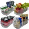 Koelkast Organizer (Set Van 4) - Small - Doorzichtig Keuken Bakjes - Keukenkastorganizers - Opbergbak / Bewaardoos / Opbergdoos / Lade / Schuiflade - Blikjes En Pakjes Houder - Fridge Organizer - Transparant Badkamer Opslag Bakje / Opbergen Bakjes