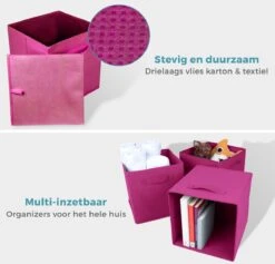 LifeGoods Kast Organizers - 6 Stuks - 20L - Textiel - Roze -Thuisopslag 1200x1153 13