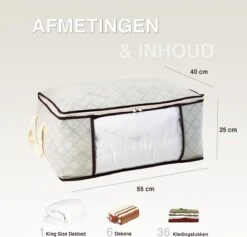 Fruits & Vikings Opbergtas - Set Van 3 Stuks Voor Kleding / Dekbed / Tuinkussens - 55 Liter - Incl. 2x Waszak - Opbergbox Onder Bed -Thuisopslag 1200x1153 18