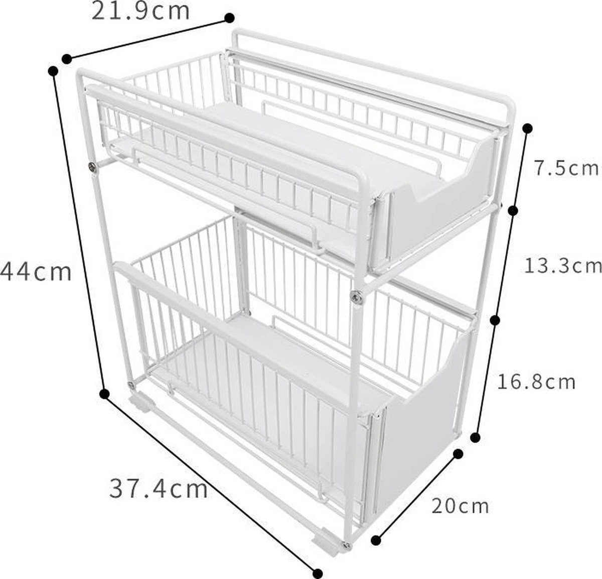 Doogo® Organizer - Gootsteenkast Organizer - Bureau Organizer - Kast Organizer - Ladekastje- Opbergrek - Badkamer Organizer - Wit 9 Doogo® Organizer - Gootsteenkast Organizer - Bureau Organizer - Kast Organizer - Ladekastje- Opbergrek - Badkamer Organizer - Wit - Afbeelding 7