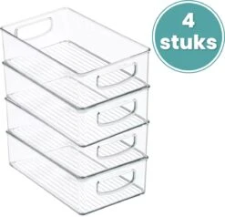 Koelkast Organizer - Koelkast Bakjes - Lade Organizer - Opbergboxen - Keuken Organizer - Opbergdozen - Bewaardoos - Transparant - Stapelbaar - SET VAN 4 -Thuisopslag 1200x1154 1