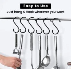 Merkloos S-Haak Asymmetrisch Groot Zwart Set Hangers Kapstok Keuken Garage Kantoor -Thuisopslag 1200x1155 10