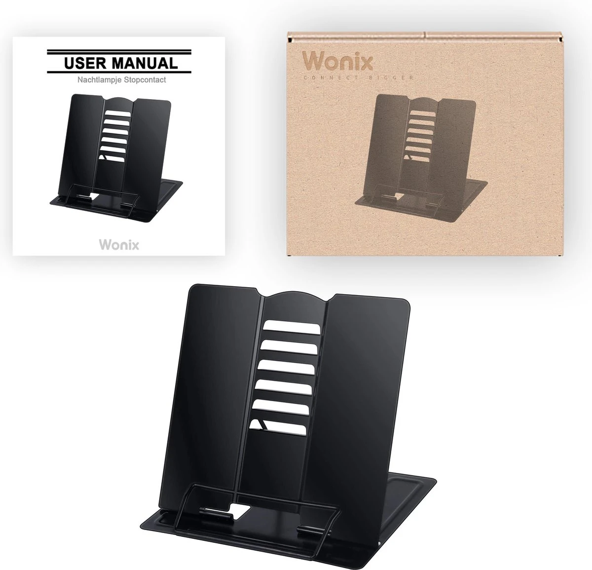 Wonix® - Boekenstandaard - Boekhouder - Documenthouder - Verstelbare - Opvouwbaar - Metaal - Zwart 9 Wonix® - Boekenstandaard - Boekhouder - Documenthouder - Verstelbare - Opvouwbaar - Metaal - Zwart - Afbeelding 7