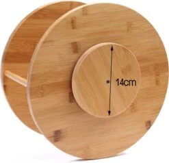 Merkloos Decopatent® Kruidenrek / Fruitschaal Bamboe - Rond - Kruiden Carrousel - Draaibaar - Staand Bamboe Specerijenrek Draaiplateau - Fruitrek -Thuisopslag 1200x1155