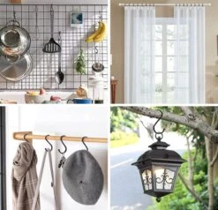 Merkloos S-Haak Asymmetrisch Groot Zwart Set Hangers Kapstok Keuken Garage Kantoor -Thuisopslag 1200x1155 9