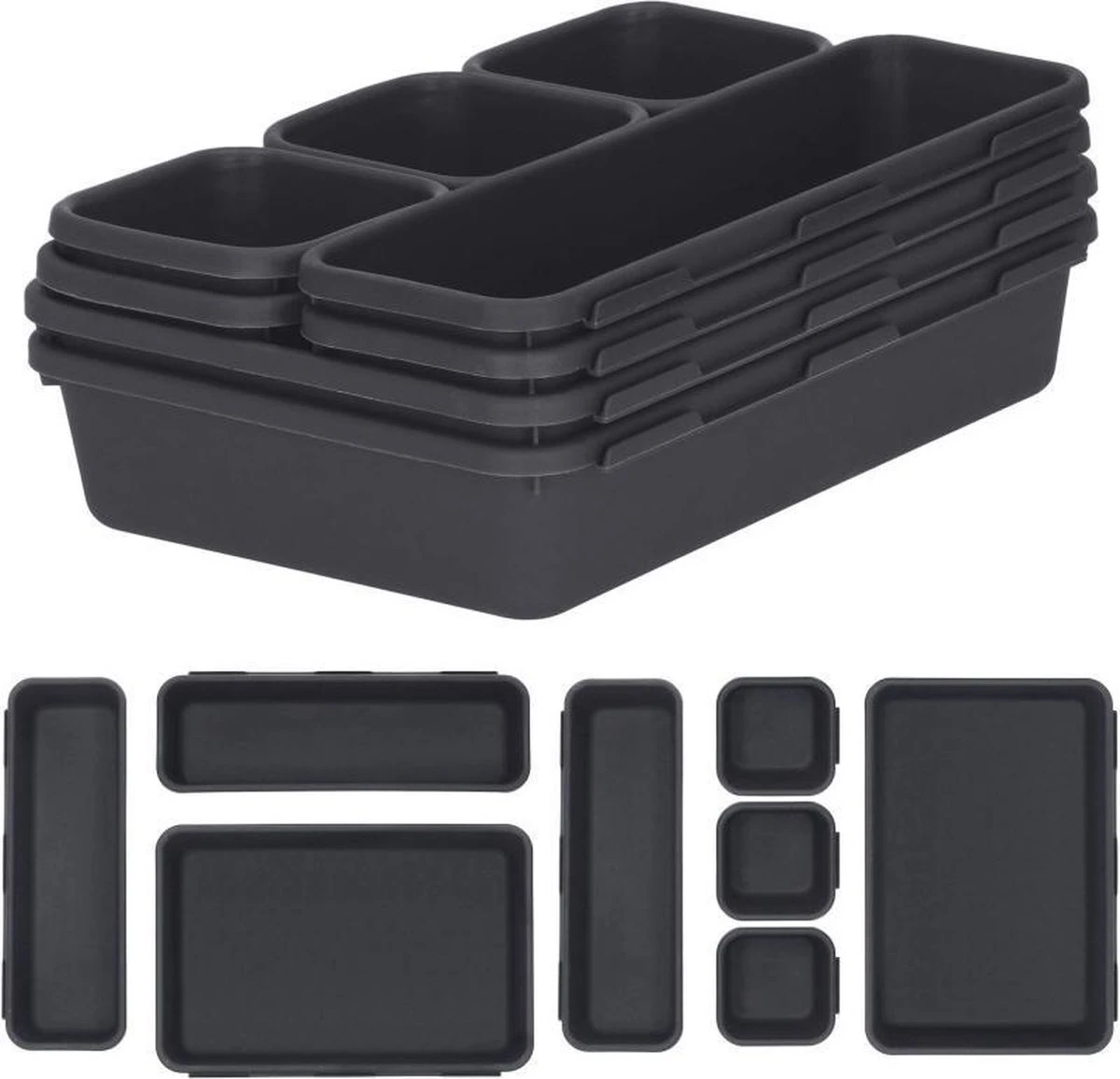 Merkloos Springos Lade Organizer | Opbergbakjes | Lade Verdeler | Voor Keuken En Bureau | Badkamer | Lade Bakjes | Make Up Organizer | 8 Delen | Antraciet 3 Merkloos Springos Lade Organizer | Opbergbakjes | Lade Verdeler | Voor Keuken En Bureau | Badkamer | Lade Bakjes | Make Up Organizer | 8 Delen | Antraciet