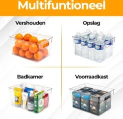 Stosh Koelkast Organizer - Opbergbox - Lade Organizer - Keuken Organizers - Opbergdoos - Koelkast Bakjes - Transparant - 3 Stuks -Thuisopslag 1200x1158 1