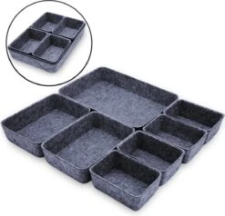 Lade Organizer - Ladeverdeler - Organizer Bureau - Lade Bakjes - Opbergbakjes - Mandjes - Make Up Bakjes - Lade Verdeler - Opberg Mandjes - Opbergmand - Donkergrijs -Thuisopslag 1200x1158 6