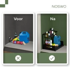 Noswo Gootsteenkast Organizer - Uitschuifbaar - Antislip - Keukenkast Organizer - Keuken Organizers - Organizer - Gootsteenrek - Keukenlade -Thuisopslag 1200x1158 7