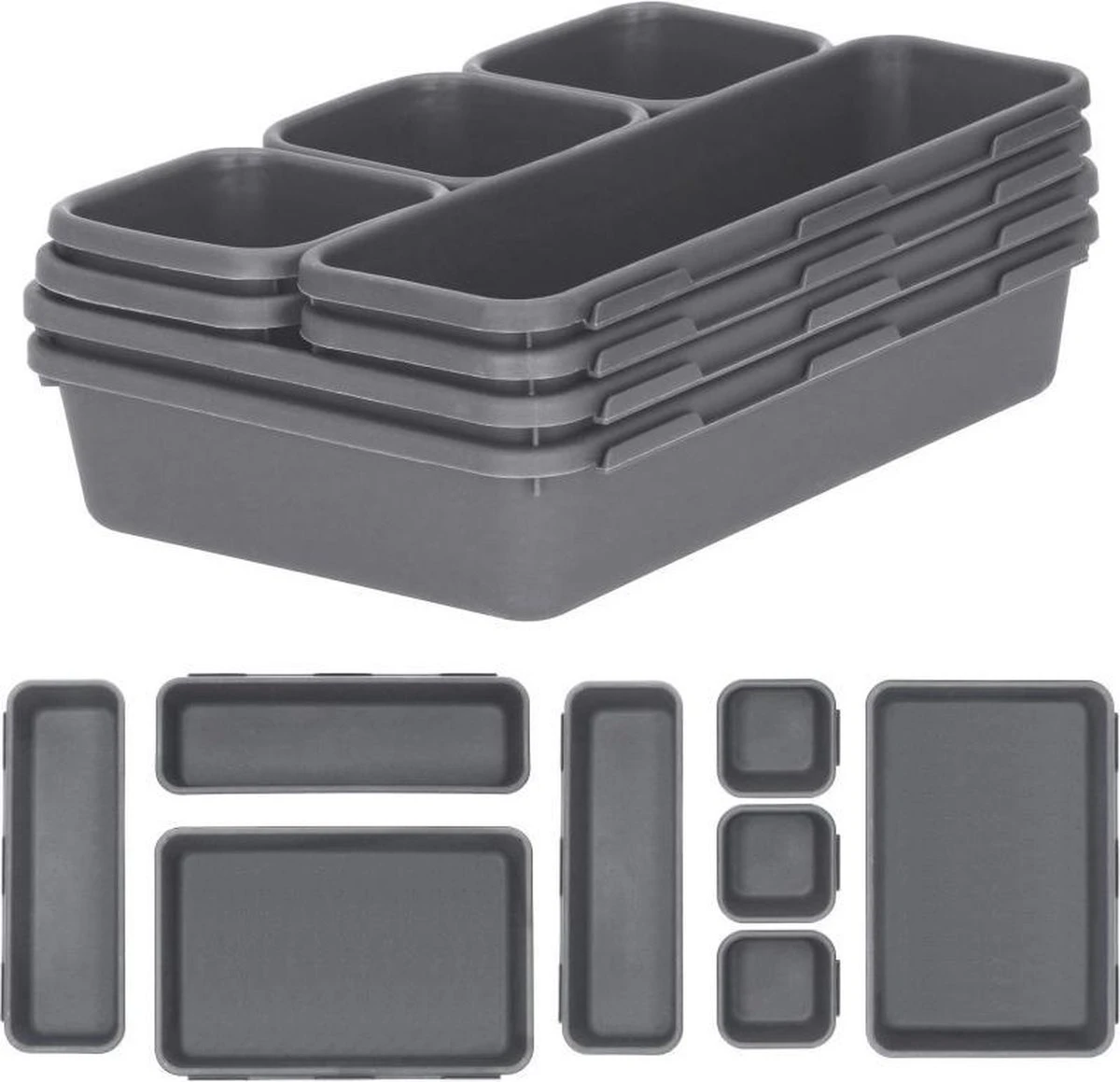 Merkloos Springos Lade Organizer | Opbergbakjes | Lade Verdeler | Voor Keuken En Bureau | Badkamer | Lade Bakjes | Make Up Organizer | 8 Delen | Grijs 3 Merkloos Springos Lade Organizer | Opbergbakjes | Lade Verdeler | Voor Keuken En Bureau | Badkamer | Lade Bakjes | Make Up Organizer | 8 Delen | Grijs
