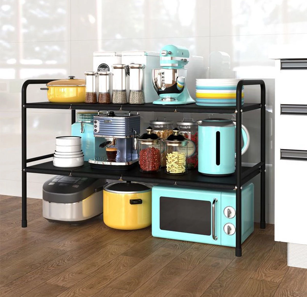 Gootsteenkast Organizer - 1 Laags - Gootsteenrek - Pannenrek - Uitrekbaar - Voor Gootsteen, Keukenkast, Badkamer, Keukenlade, Bureau 5 Gootsteenkast Organizer - 1 Laags - Gootsteenrek - Pannenrek - Uitrekbaar - Voor Gootsteen, Keukenkast, Badkamer, Keukenlade, Bureau - Afbeelding 3