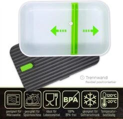 IFancy Lunchbox Tasty - Bento Lunch Box 1000ml - Dicht & Lekvrij Voor Kinderen & Volwassenen - Kantoor & School - BPA Vrij - Vaatwasser Magnetron & Vriezer Lunch Box (Groen) -Thuisopslag 1200x1162