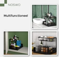 Noswo Gootsteenkast Organizer - Uitschuifbaar - Antislip - Keukenkast Organizer - Keuken Organizers - Organizer - Gootsteenrek - Keukenlade -Thuisopslag 1200x1162 4
