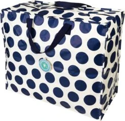 XXL Tas / Jumbo Shopper Spotlight Navy On Cream - Blauwe Stip