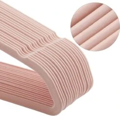 Set Van 30 Anti-Slip Kledinghangers - 30 Dunne Roze Kleerhangers / Kapstokken - Rose En Rosé-gouden Haken -Thuisopslag 1200x1163 8