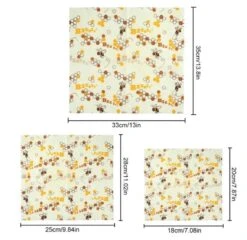 Bijenwas Doek - 3-pack - Bees Wrap - Bijen En Honingraat Print -Thuisopslag 1200x1164 1