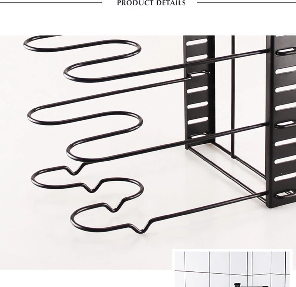 Merkloos TDR - Pannenrek Verstelbaar - Opbergrek Voor 5 Pannen - Keukenrek Staand - Dekselhouder - 5 Laags 9 Merkloos TDR - Pannenrek Verstelbaar - Opbergrek Voor 5 Pannen - Keukenrek Staand - Dekselhouder - 5 Laags - Afbeelding 7