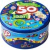 Merkloos 50 Jaar Snoeptrommel/voorraadtrommel 14 X 7,5 Cm - 50e Verjaardag - Abraham/Sarah Cadeau / Versiering -Thuisopslag 1200x1165 1