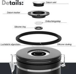 VAIVE Koffieblik - Koffiebus - Koffieblikbewaarblik - Bewaarbus Koffie - Voorraadpotten - Voorraadbussen - Voorraadbus -1.8L -Thuisopslag 1200x1167 1