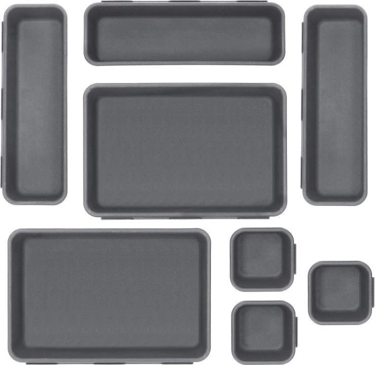 Merkloos Springos Lade Organizer | Opbergbakjes | Lade Verdeler | Voor Keuken En Bureau | Badkamer | Lade Bakjes | Make Up Organizer | 8 Delen | Grijs 4 Merkloos Springos Lade Organizer | Opbergbakjes | Lade Verdeler | Voor Keuken En Bureau | Badkamer | Lade Bakjes | Make Up Organizer | 8 Delen | Grijs - Afbeelding 2