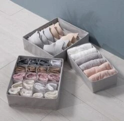 Kleding Opbergbox Set - Opvouwbare Kastlade Verdeler / Onder Bed Organizer Opberger - Opbergen Van BH/Sokken/Stropdassen/Riemen/Ondergoed - Opbergbak - Kledingkast Kast Lade Ladeverdeler Opbergsysteem Opbergdoos Met Vakken - Set Van 3 Stuks -Thuisopslag 1200x1167 9