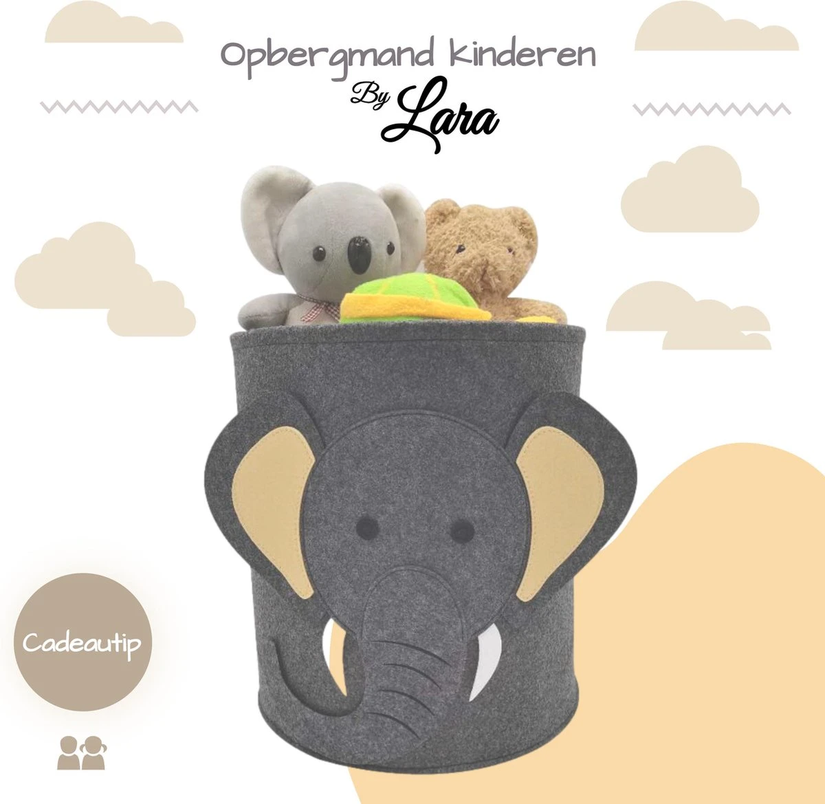 Speelgoedmand Kinderen – Opbergmand Kinderkamer – Speelgoed Opbergen – Speelgoedkist - Olifant 8 Speelgoedmand Kinderen – Opbergmand Kinderkamer – Speelgoed Opbergen – Speelgoedkist - Olifant - Afbeelding 6