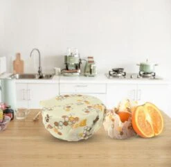 Bijenwas Doek - 3-pack - Bees Wrap - Bijen En Honingraat Print -Thuisopslag 1200x1170 7