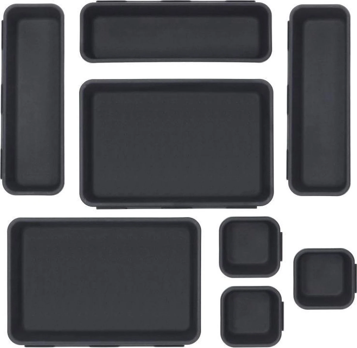 Merkloos Springos Lade Organizer | Opbergbakjes | Lade Verdeler | Voor Keuken En Bureau | Badkamer | Lade Bakjes | Make Up Organizer | 8 Delen | Antraciet 4 Merkloos Springos Lade Organizer | Opbergbakjes | Lade Verdeler | Voor Keuken En Bureau | Badkamer | Lade Bakjes | Make Up Organizer | 8 Delen | Antraciet - Afbeelding 2