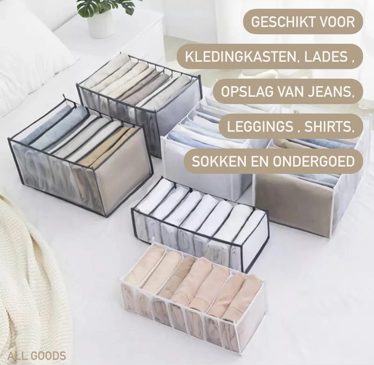 Kleding Broeken Organizer Set Van 3 - Jeans Lade Organizer Opbergbox Kast Kledingkast- Ondergoed Sokken Organizer - Broekhanger Ruimtebesparende Kledinghangers 4 Kleding Broeken Organizer Set Van 3 - Jeans Lade Organizer Opbergbox Kast Kledingkast- Ondergoed Sokken Organizer - Broekhanger Ruimtebesparende Kledinghangers - Afbeelding 2