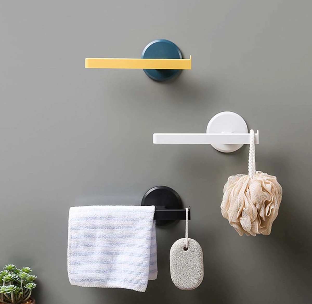 Vaatdoekhouder - Aanrecht Organiser Met Plaksticker - Gootsteenorganisers - Keuken Accessoires - Handdoekhaakjes - Wit 4 Vaatdoekhouder - Aanrecht Organiser Met Plaksticker - Gootsteenorganisers - Keuken Accessoires - Handdoekhaakjes - Wit - Afbeelding 2