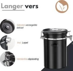 VAIVE Koffieblik - Koffiebus - Koffieblikbewaarblik - Bewaarbus Koffie - Voorraadpotten - Voorraadbussen - Voorraadbus -1.8L -Thuisopslag 1200x1172 1