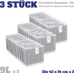 Accordeon Organizer - M (Niet-Geweven Spingebonden Stof) - Kastorganizers Goed Voor 11 Vakken - Organizer Voor Kleding - Kledingverdeler - Opbergbox